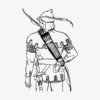 Archer man clipart, vintage hand | Free Vector - rawpixel