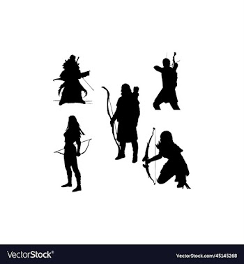 archer set silhouette icon logo