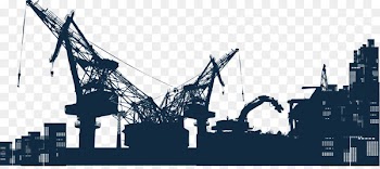 Architectural engineering Silhouette Crane Heavy equipment - Vector city silhouette crane construction site 