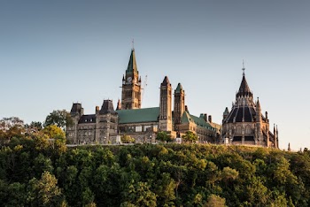 Architectural Photo of a Green and Beige Castle