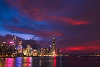 Architectural Photography If Lighted City Buildings