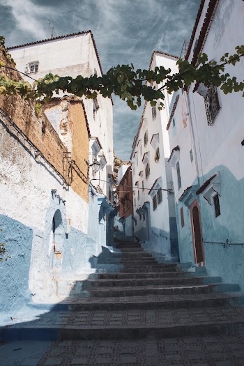 Architectural Photography of Alley With Steps