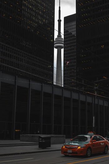 architectural photography of black buildings
