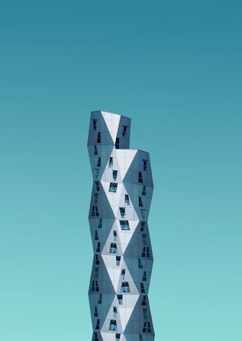 architectural photography of gray glass-curtain building