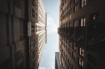 architectural photography of two high-rise buildings