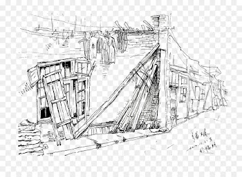 Architecture, Black White M, Facade, Line Art, Drawing PNG