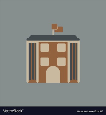 Architecture building and columns with flag vector image