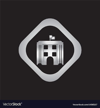 Architecture building and columns with flag vector image