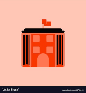 Architecture building and columns with flag vector image