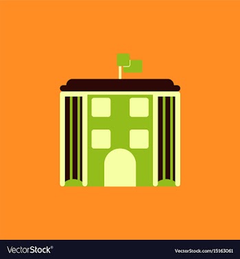 Architecture building and columns with flag vector image