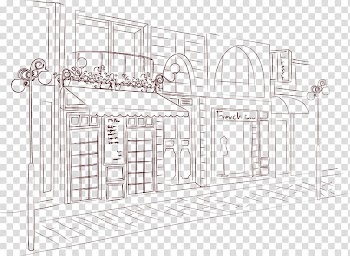 Architecture Drawing Building, line store transparent background PNG clipart