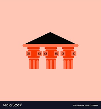 Architecture greek building doric temple vector image