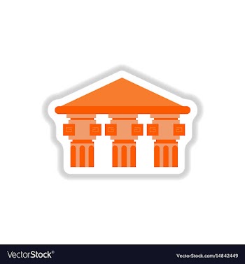 Architecture greek building doric temple vector image