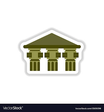 Architecture greek building doric temple vector image