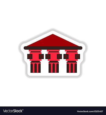 Architecture greek building doric temple vector image
