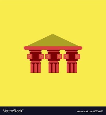 Architecture greek building doric temple vector image