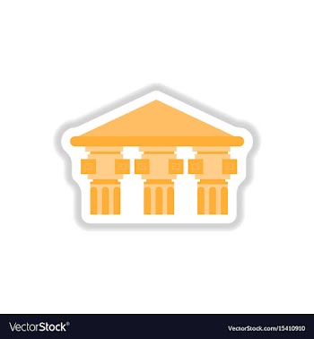 Architecture greek building doric temple vector image