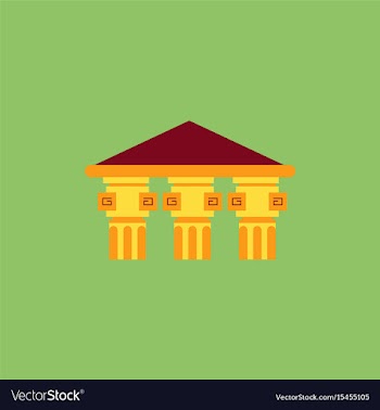 Architecture greek building doric temple vector image