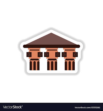 Architecture greek building doric temple vector image
