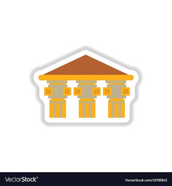 Architecture greek building doric temple vector image