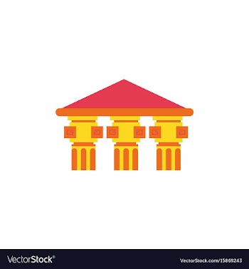 Architecture greek building doric temple vector image
