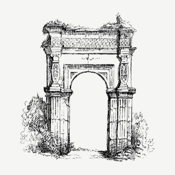 Archway monument collage element, vintage | Free PSD - rawpixel