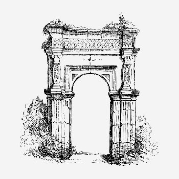 Archway monument hand drawn illustration. | Free Photo - rawpixel
