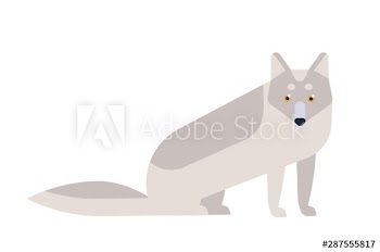 Arctic fox flat vector illustration