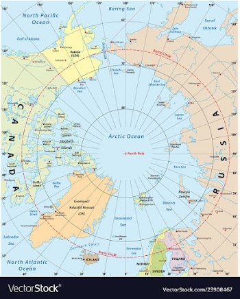  					Arctic map vector image														
