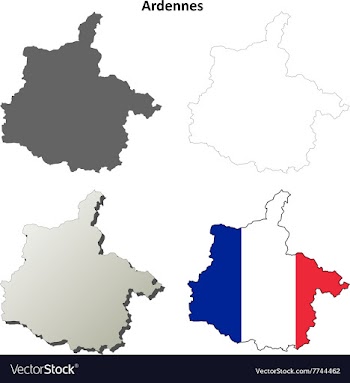 Ardennes Champagne-Ardenne outline map set vector image