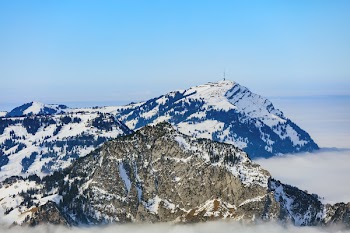 Areal Photo of Black Snowy Mountain