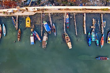 Areal Photo of Boats Near Port