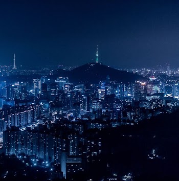 areal view with city during nighttime