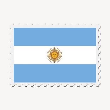 Argentina flag clipart, postage stamp | Free Vector - rawpixel