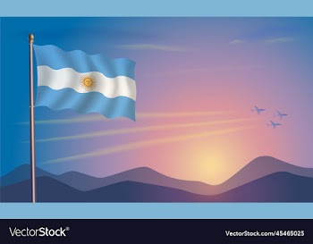 argentina flag in the morning sun