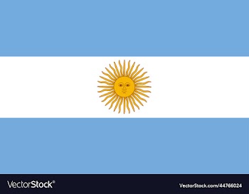 argentina flag isolated in official colors and
