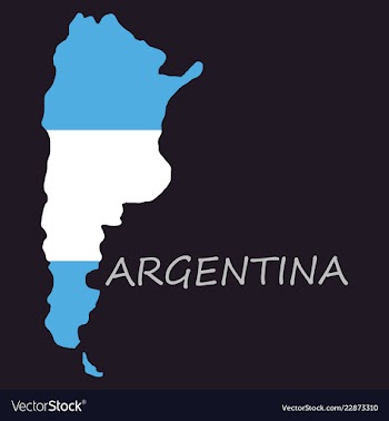 Argentina flag map vector image