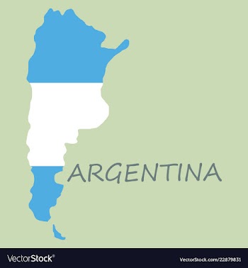 Argentina flag map vector image
