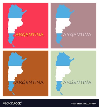 Argentina flag map vector image