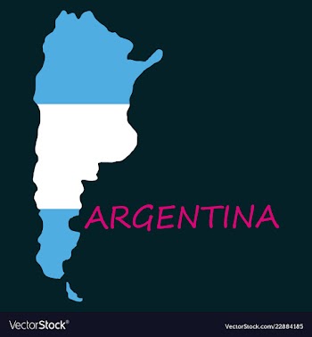 Argentina flag map vector image