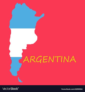 Argentina flag map vector image