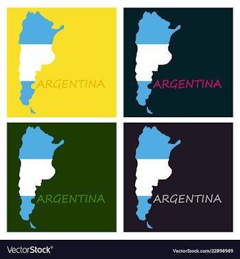 Argentina flag map vector image