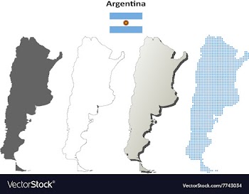 Argentina outline map set vector image