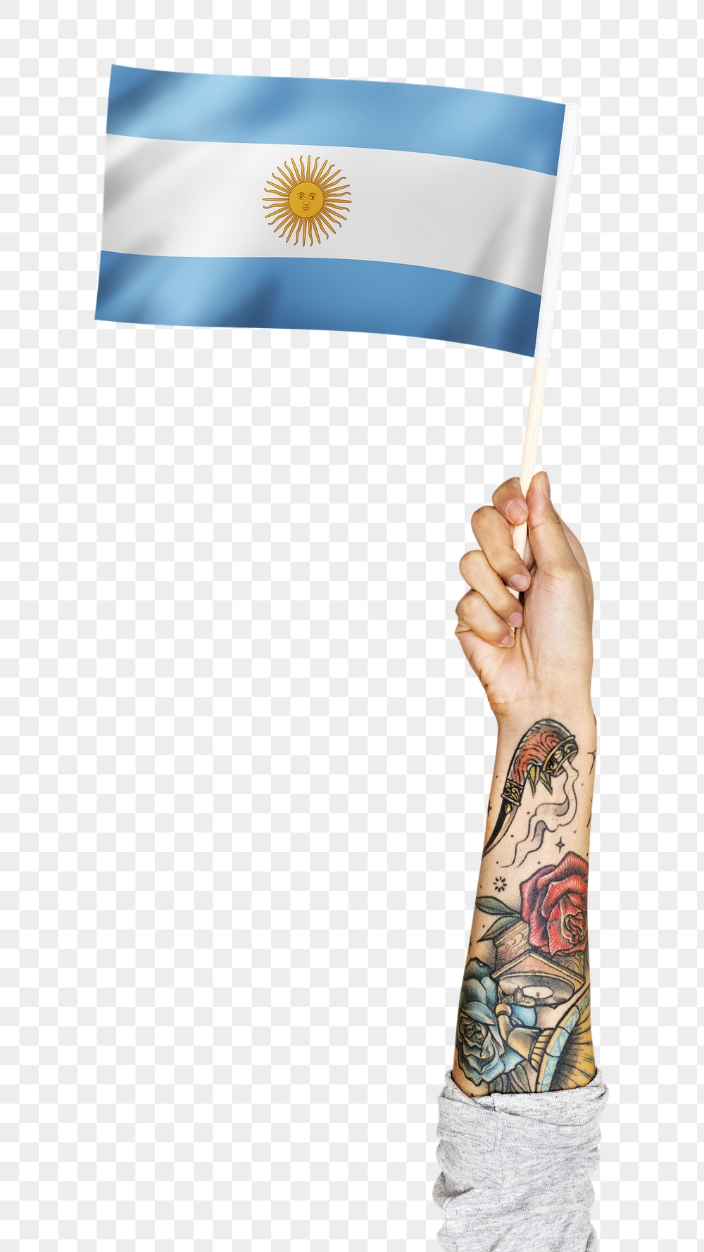 Argentina's flag png in tattooed | Free PNG - rawpixel