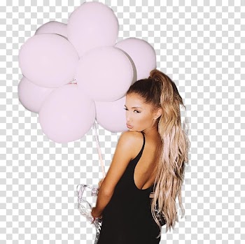 Ariana Grande, Ariana Grande holding balloons transparent background PNG clipart