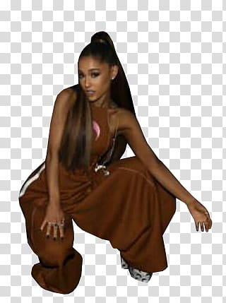 Ariana Grande, Ariana Grande wearing brown sleeveless dress transparent background PNG clipart