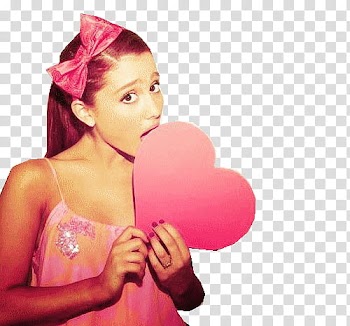 Ariana Grande , woman biting heart transparent background PNG clipart