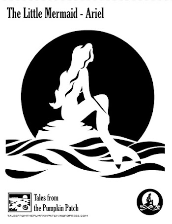 Ariel The Prince Jack-o-lantern Pumpkin Stencil, Mermaid Stencil transparent background PNG clipart