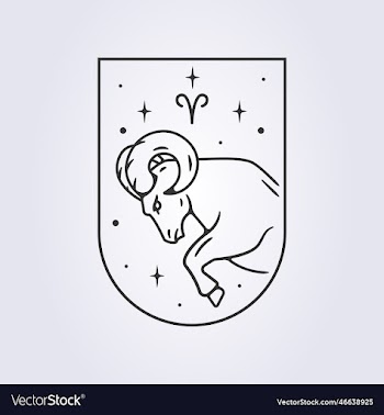 aries zodiac astrology horoscope line art