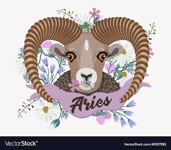 aries zodiac sign isolated composition